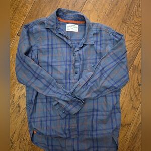 REI Men's Casual Plaid Shirt - Blue and Orange
